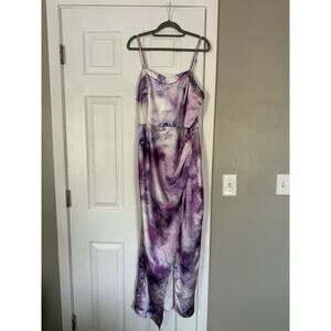 Express Purple Paint Splatter Cami Slip Sleeveless Maxi Dress Event Birthday
